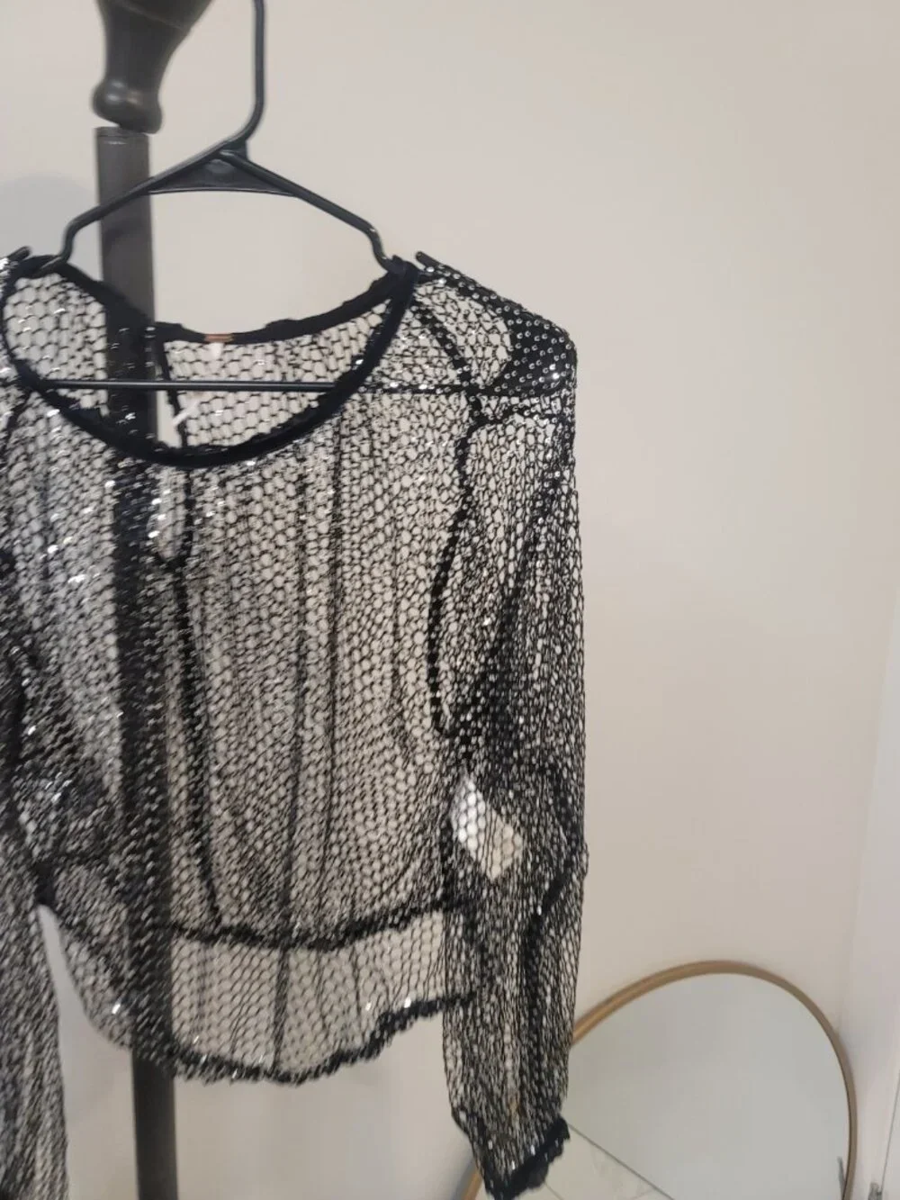 FREE PEOPLE Sparks Fly Top Black Size Small New NWT